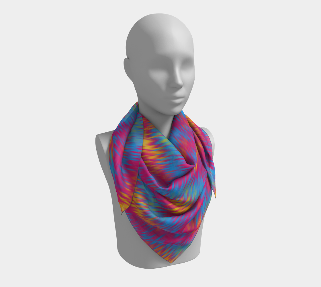 Trippy Groovy Retro Ikat Abstract Pan Flag  3D preview