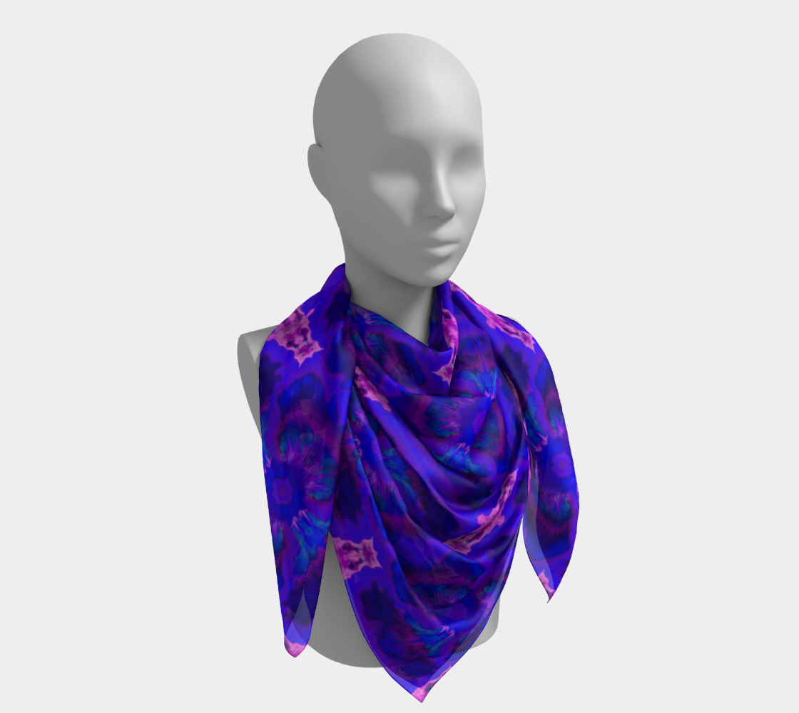 Dark Hibiscus Square Scarf preview #4