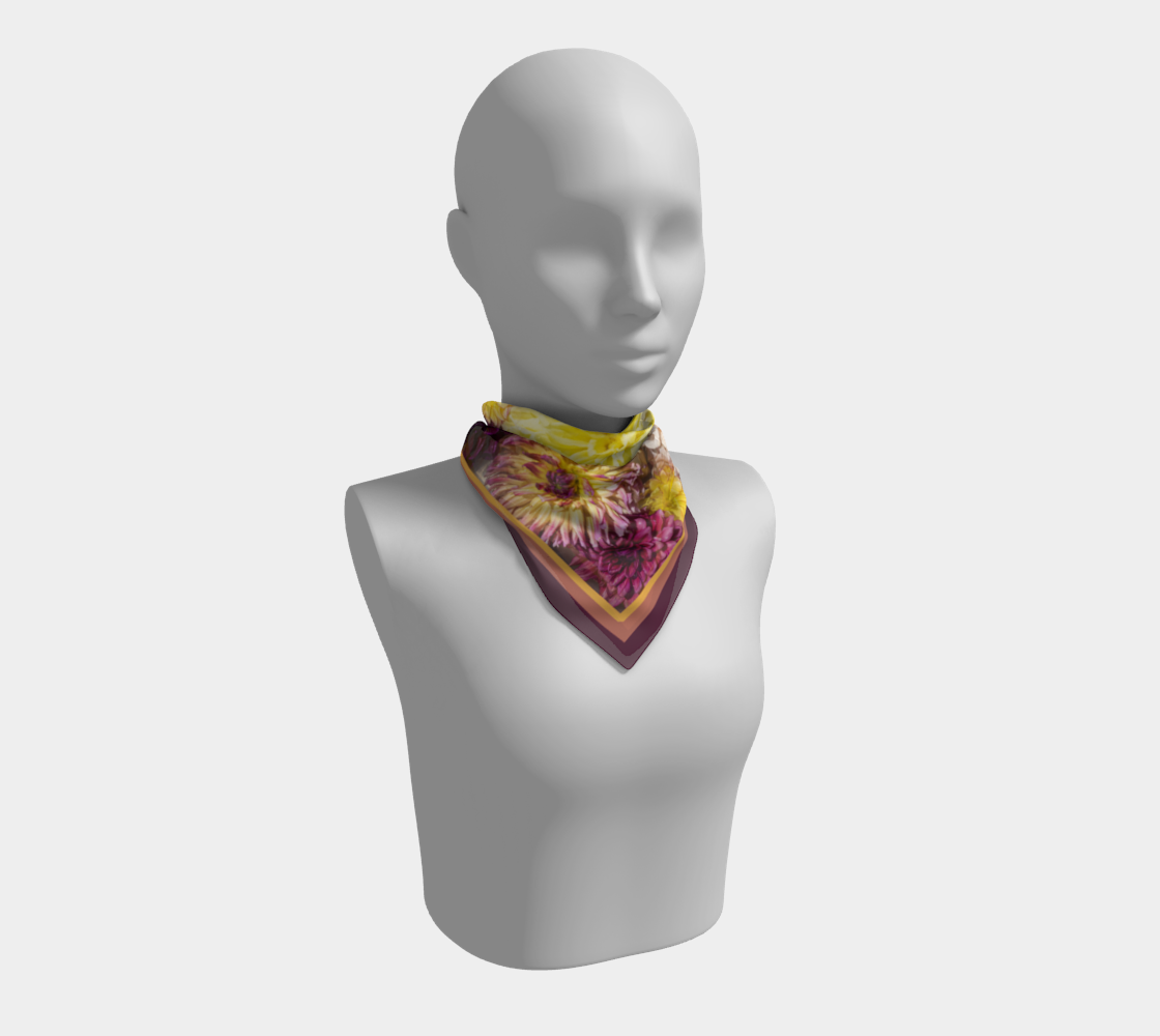 Dahlias square scarf preview #1