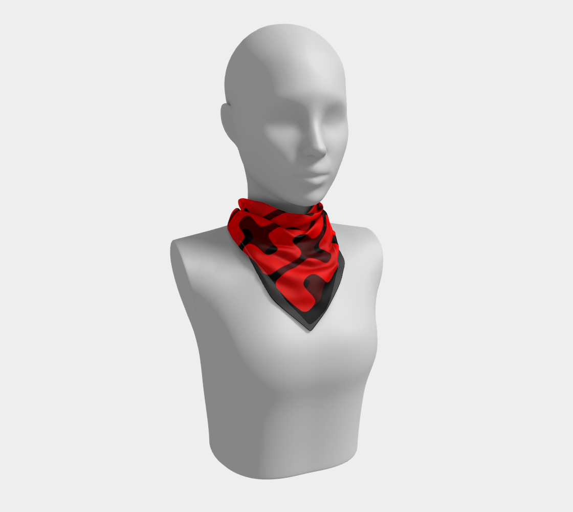 Modern Wavy Lines Red and Black Miniature #2