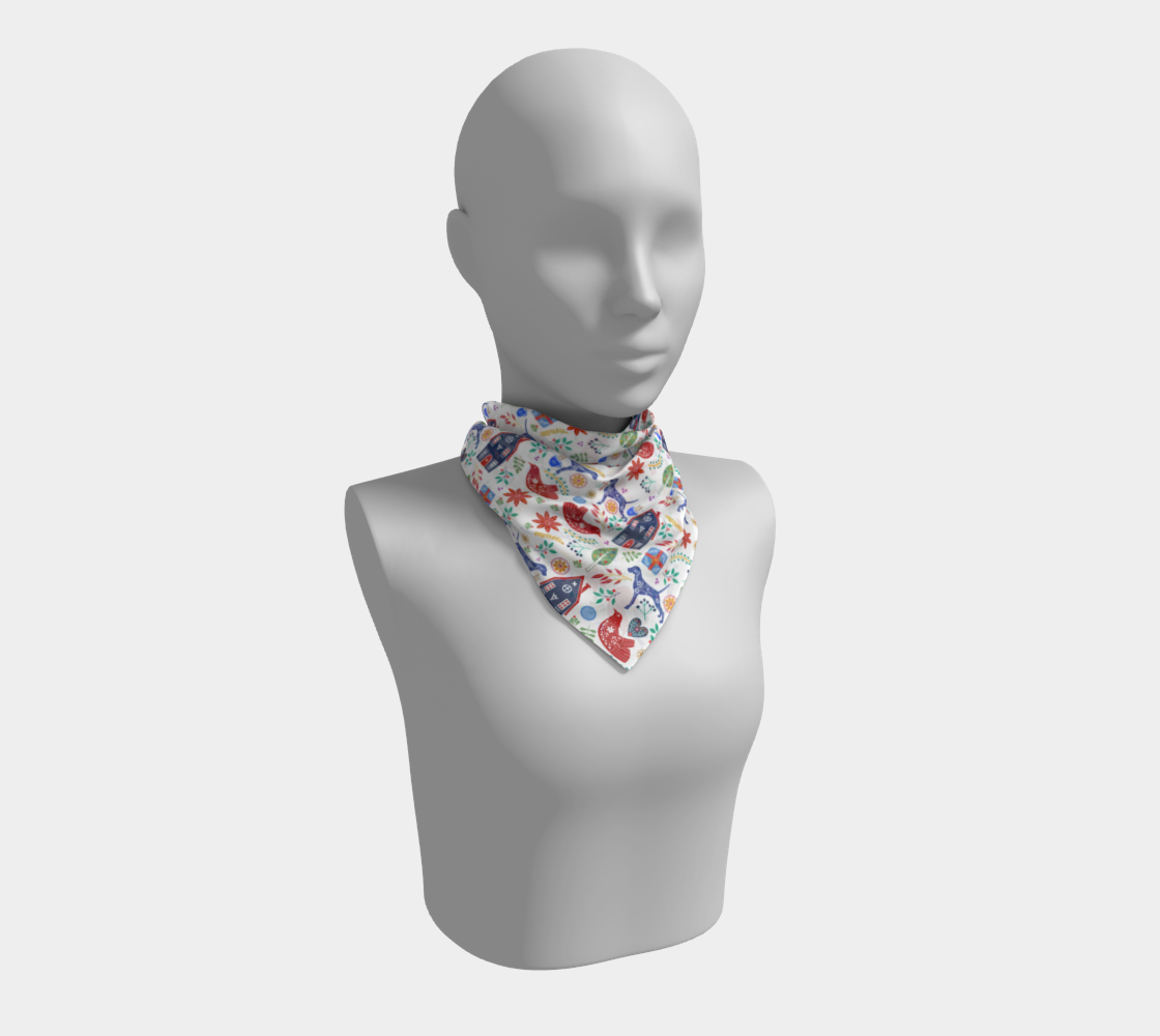Aperçu de Blue Weimaraner Scandinavian Holidays square scarf