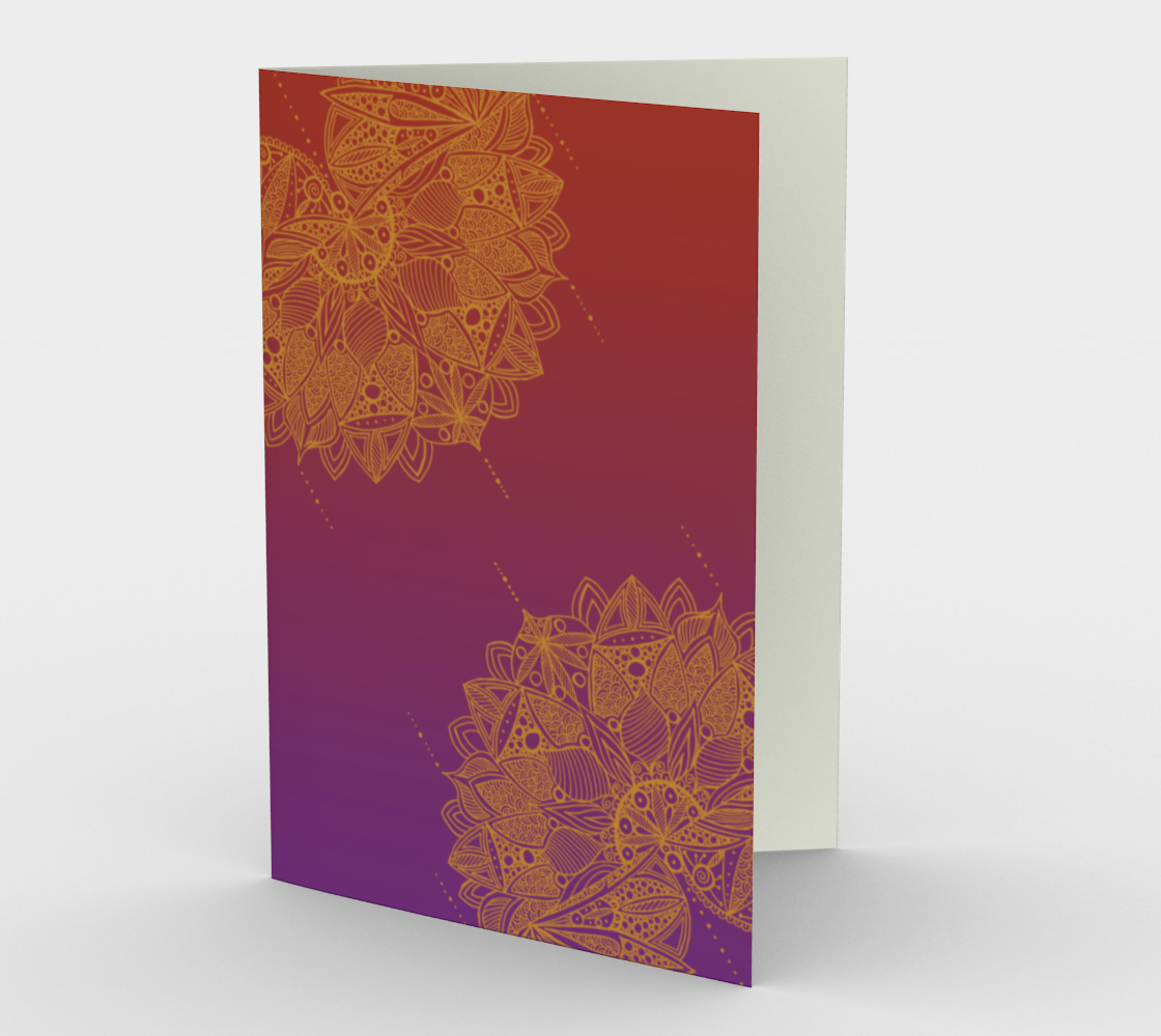 Red and Purple Mandala Pattern Stationery Card aperçu