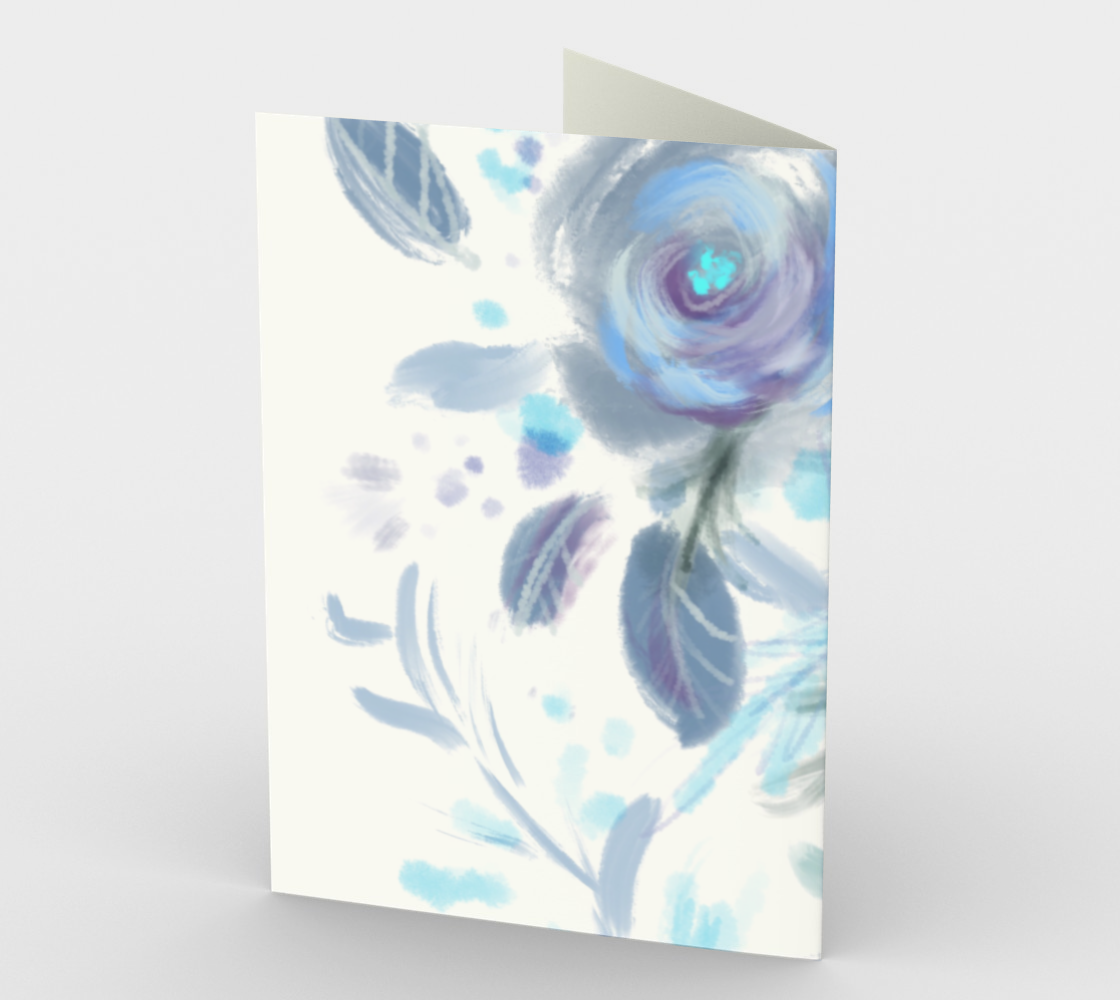 Carte Roses printanières bleu preview #2