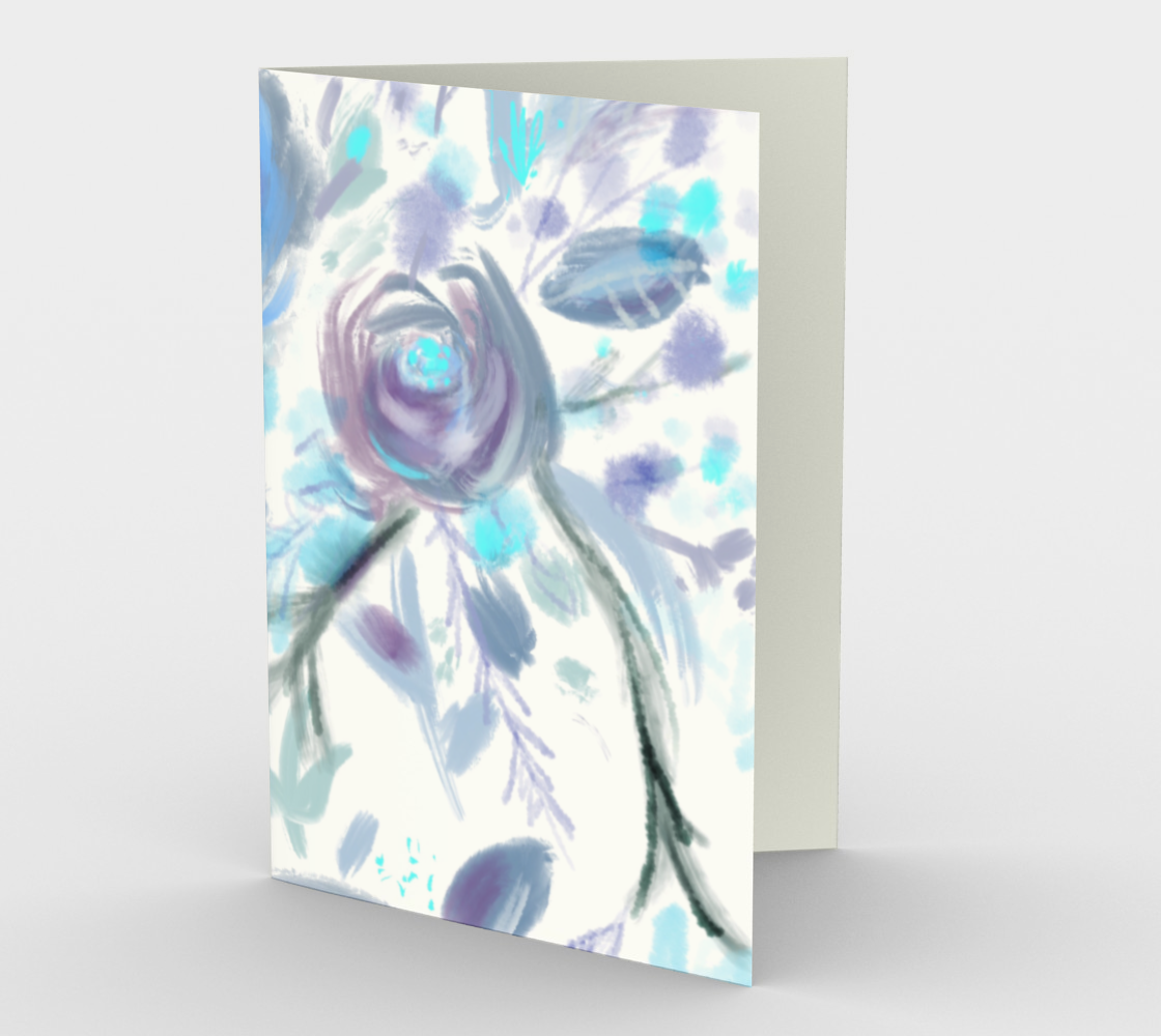 Carte Roses printanières bleu preview