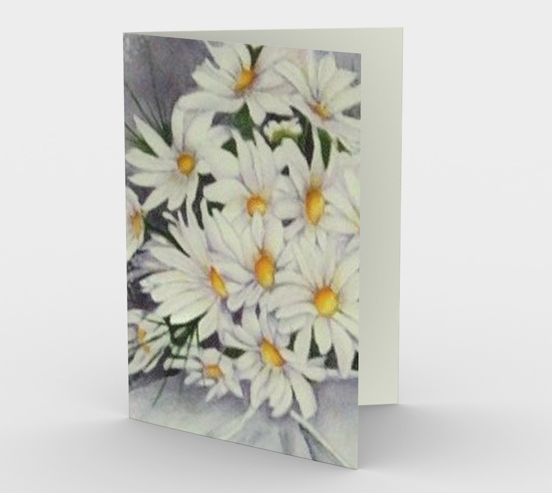 White Daisy Bouquet Greeting Card aperçu