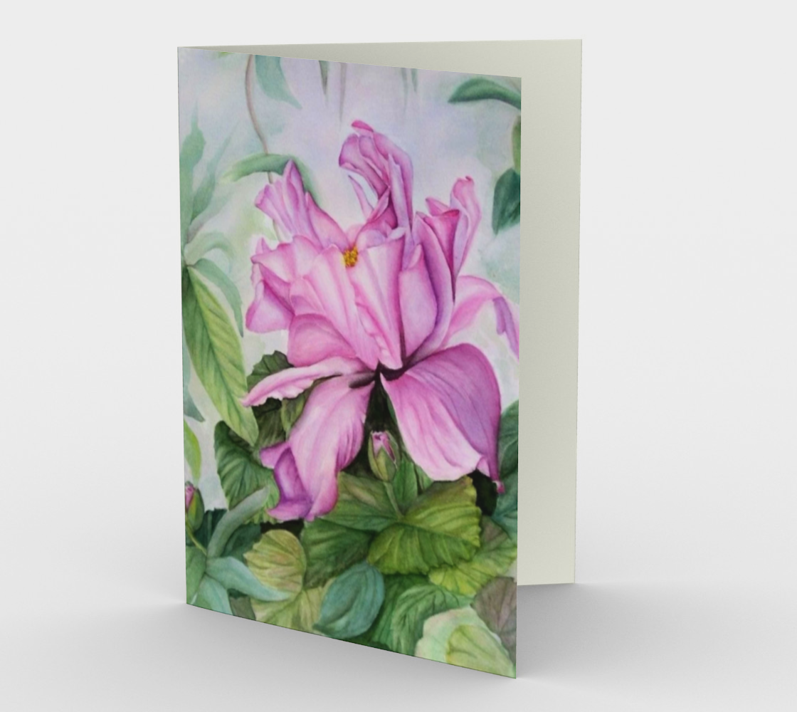 Pink Tropical Orchid Greeting Card aperçu