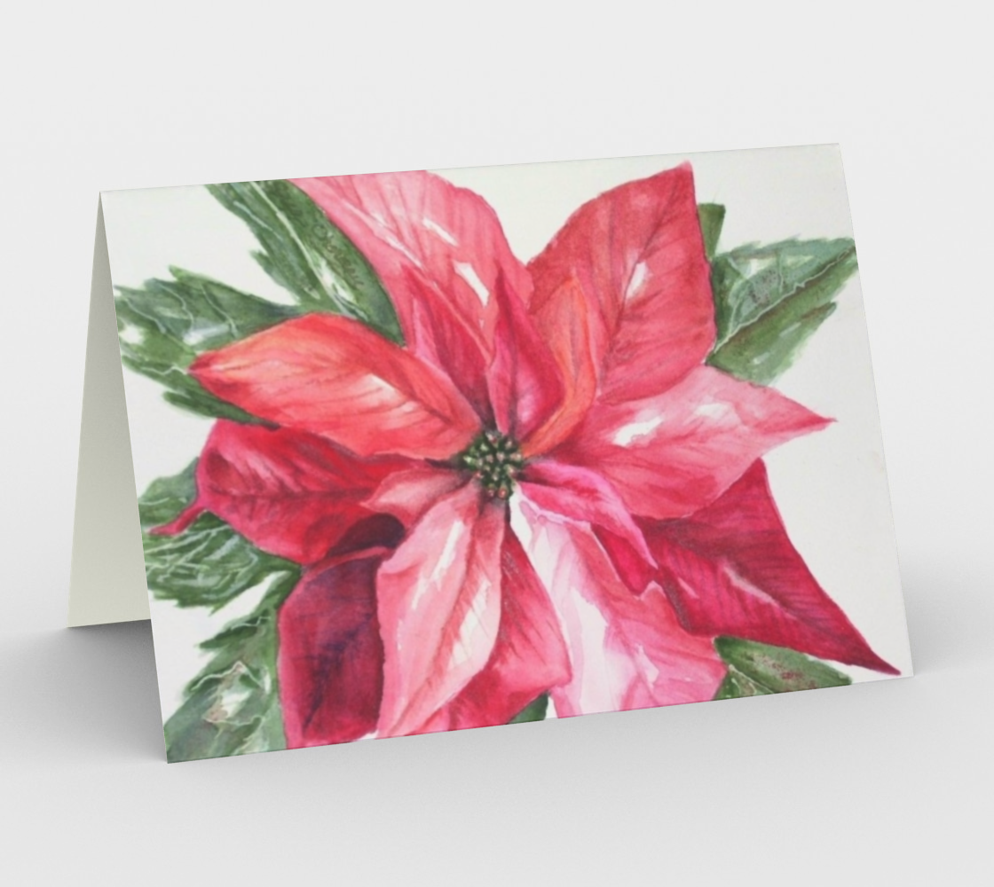 CHRISTMAS POINSETTIA Holiday CARDS aperçu