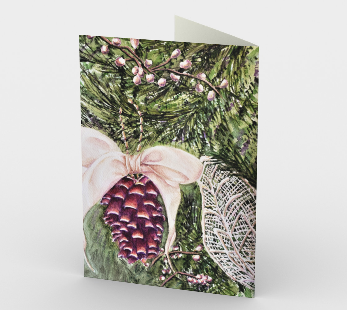 CHRISTMAS PINE CONE Holiday Cards preview #2