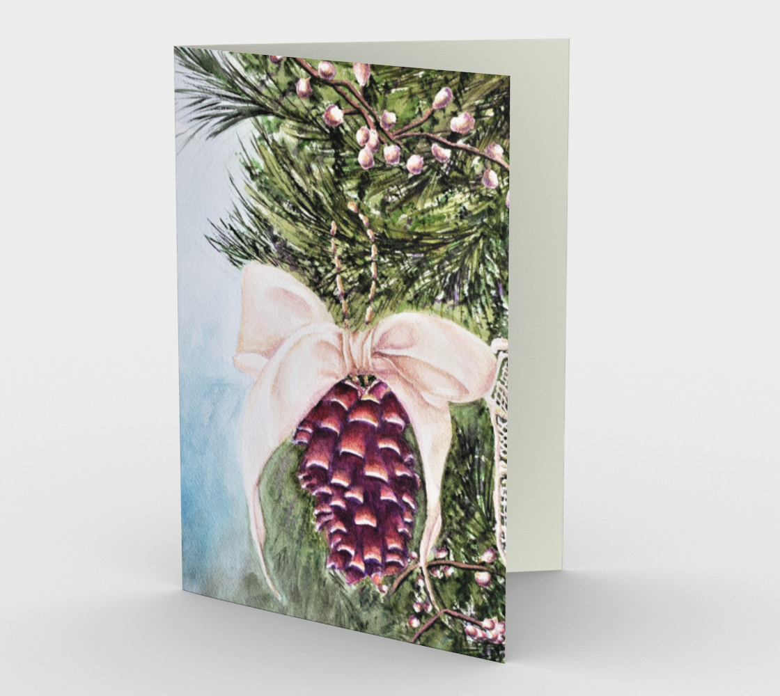 CHRISTMAS PINE CONE Holiday Cards aperçu