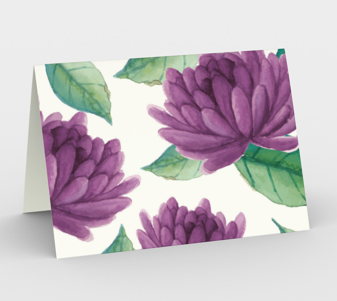 Purple Flowers - Blank card aperçu