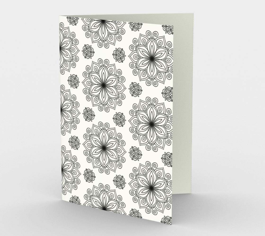 Aperçu 3D de Flowery Mandala Notecards