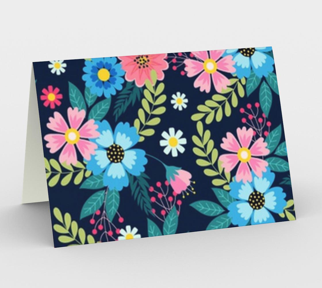 Colorful Floral Blank Card aperçu