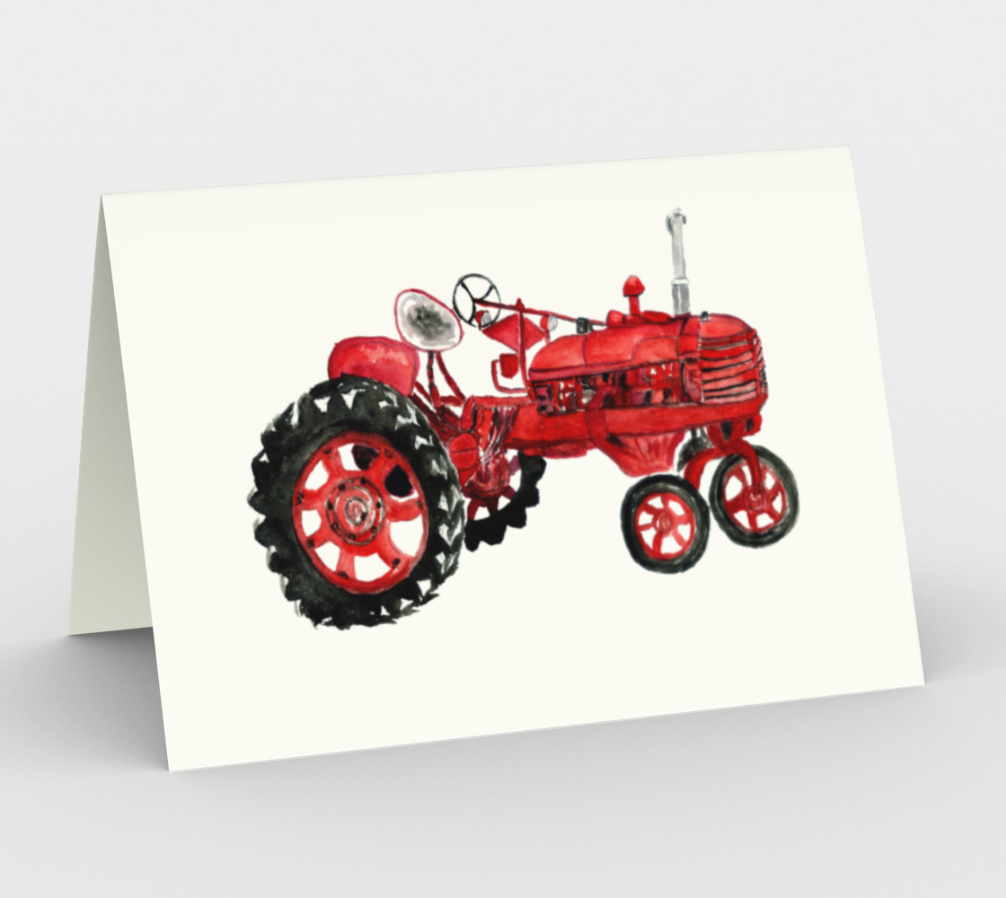 Aperçu 3D de Watercolor farming tractor machine design
