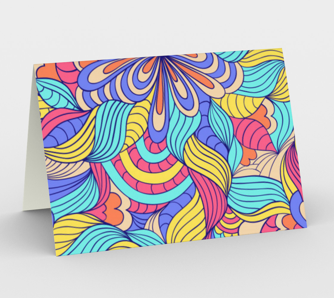 Cute Colorful Zentangle Blank Card aperçu