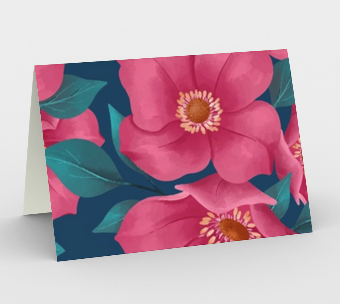 Bright Pink Floral Card aperçu