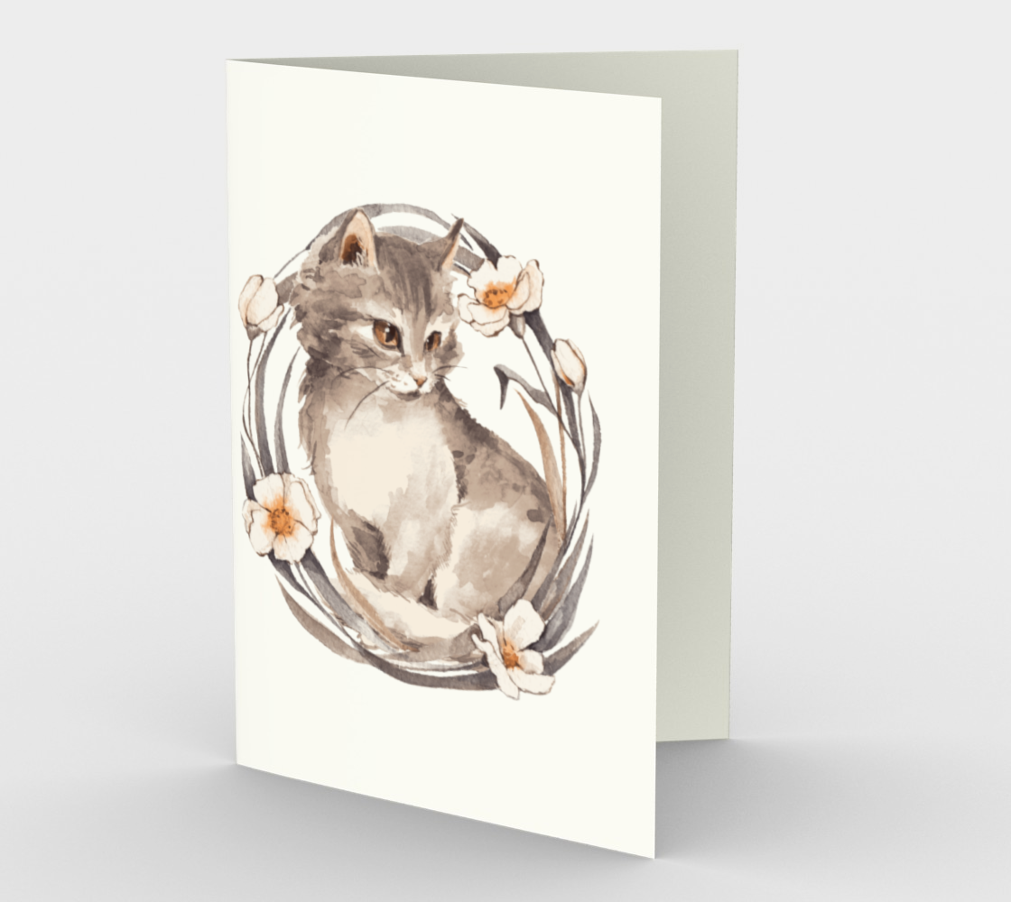 Kitten with flowers preview