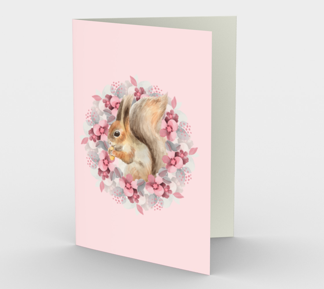 Squirrel and flowers preview