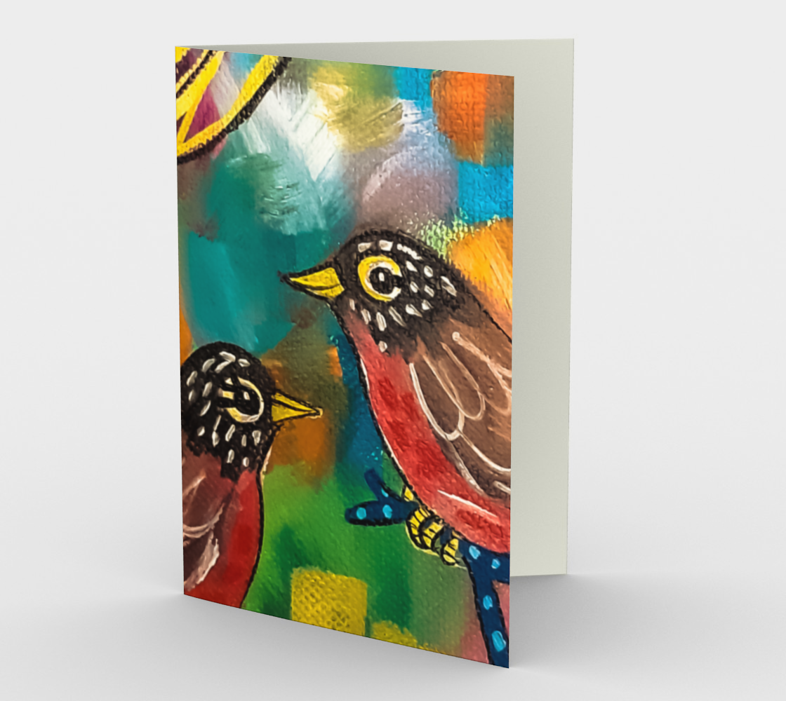 Colorful Robins Card preview