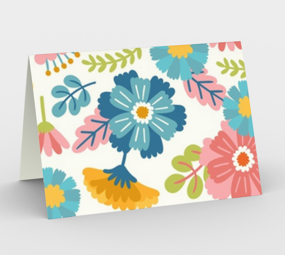 Cute Spring Flowers Blank Card aperçu
