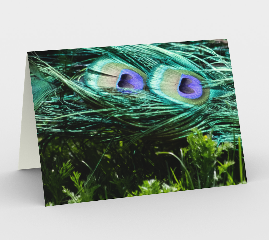Peacock Feathers Stationery Card preview #1