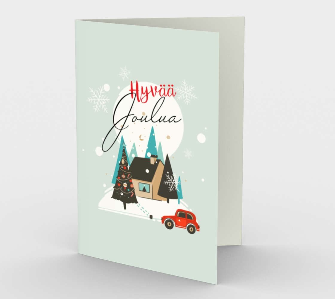 Hyvää Joulua Punainen Auto Christmas Card preview #1
