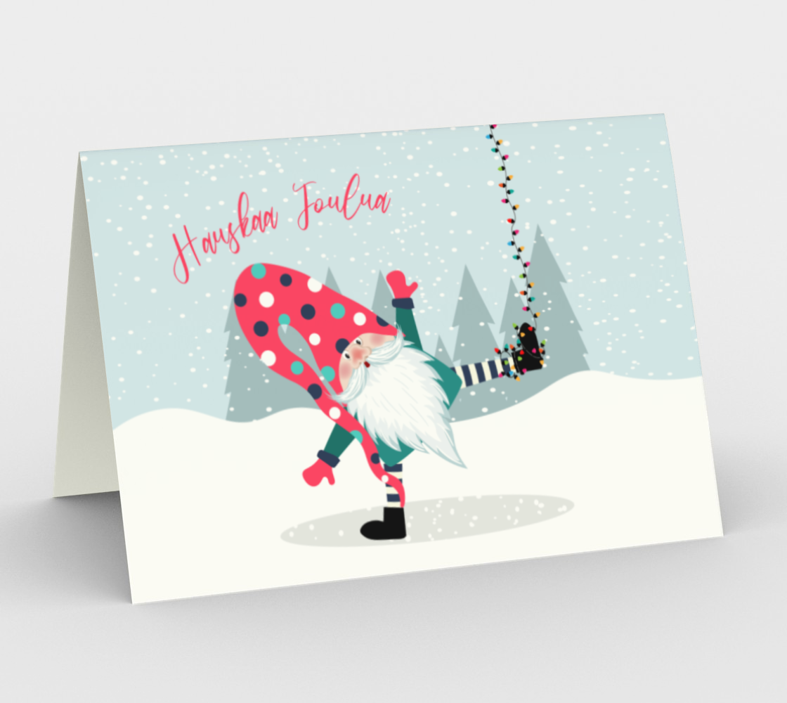Tonttu Jouluvalot Hauskaa Joulua Christmas Card preview