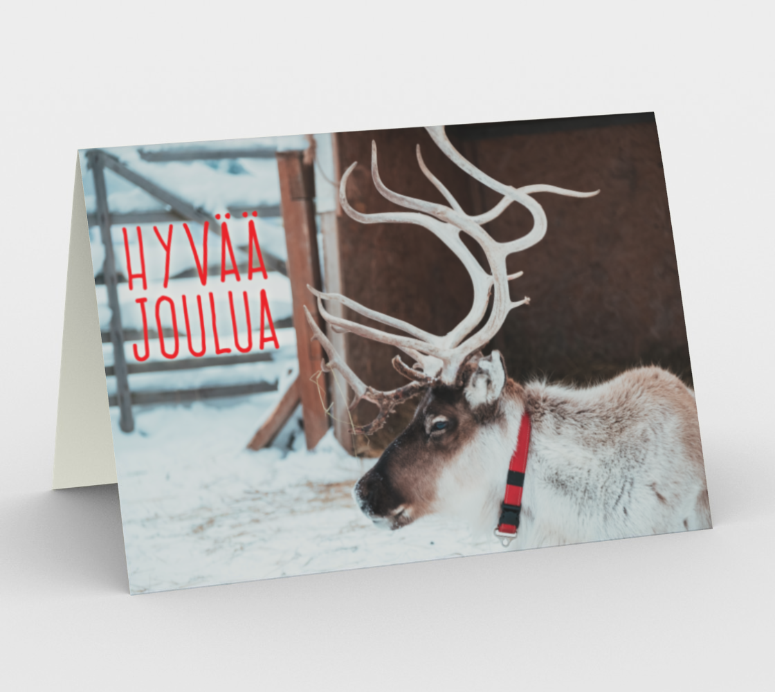 Hyvää Joulua Poro Christmas Card preview