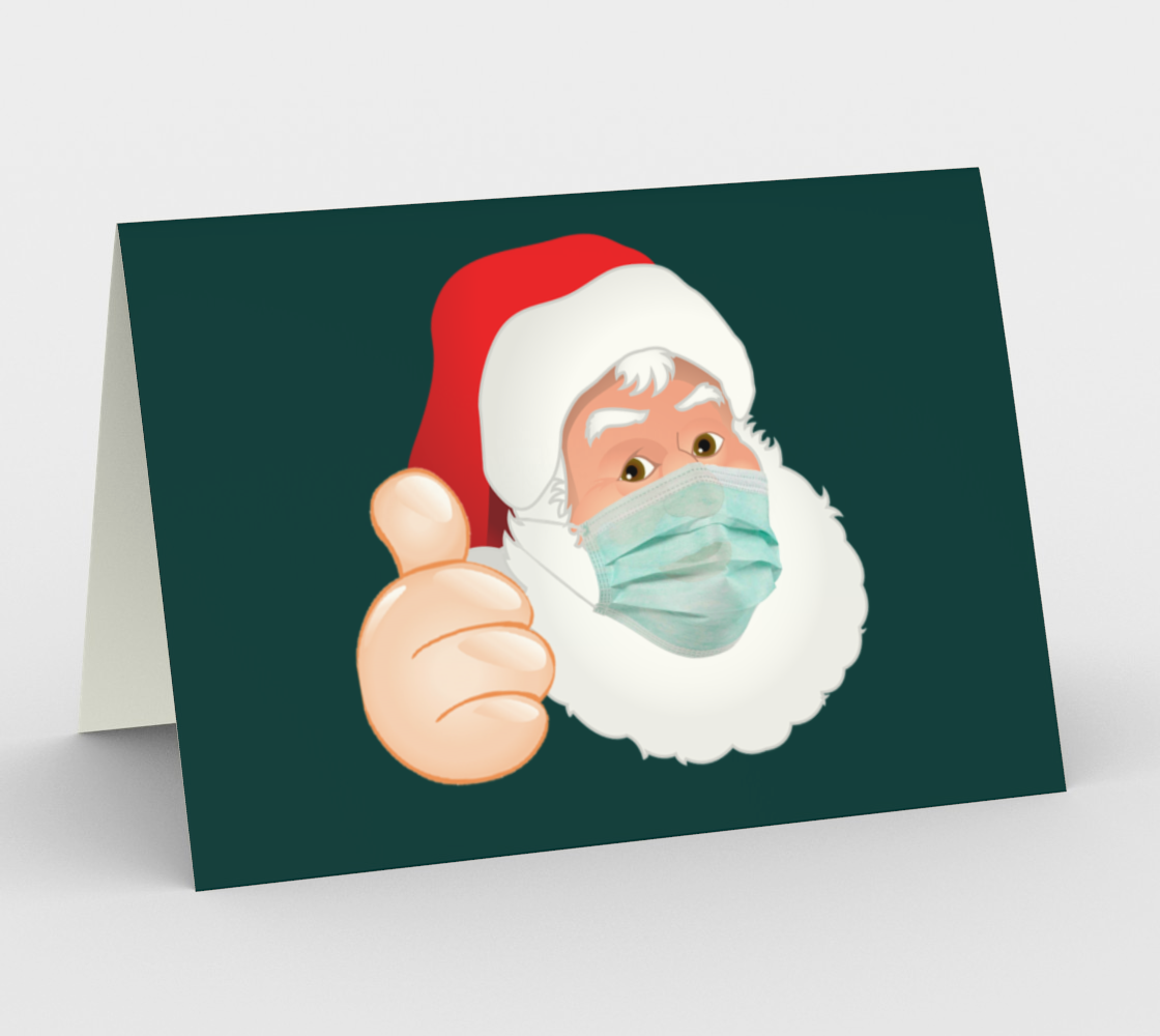 Aperçu de Face Mask Santa Claus Greeting Card, AWSD