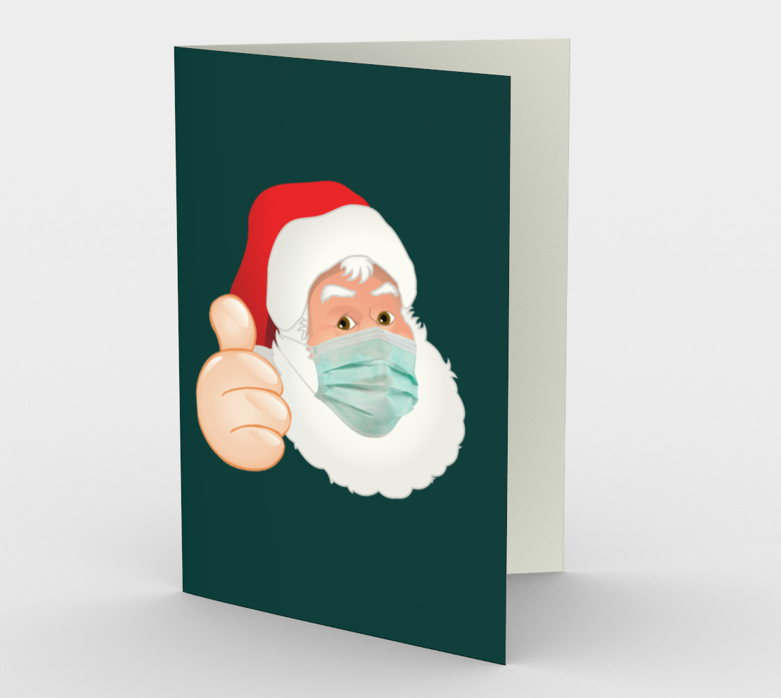Aperçu de Face Mask Santa Claus Vertical Greeting Card