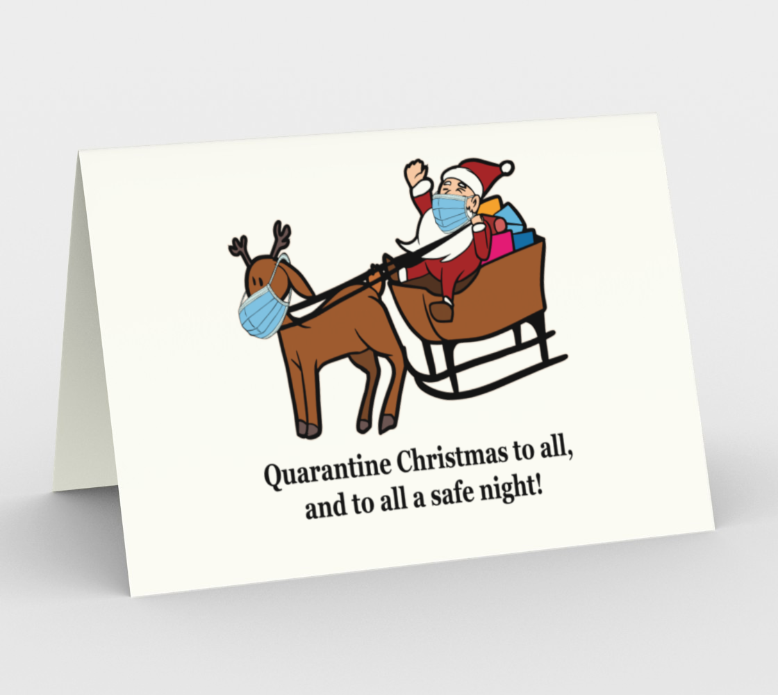 Aperçu de Santa Claus, Reindeer, & Quarantine Christmas Greeting Card, AWSD