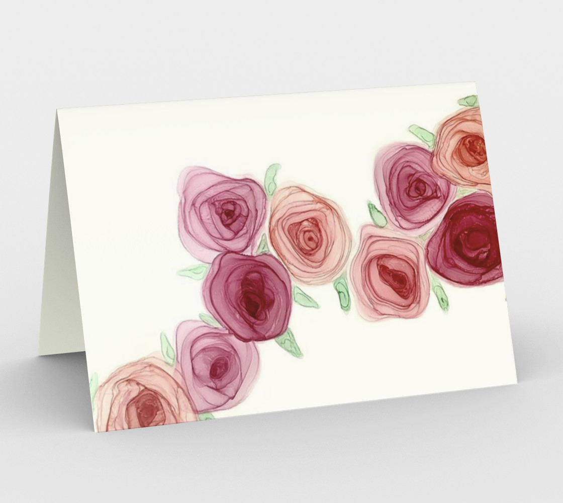 Rosy Red Roses Stationary Card preview
