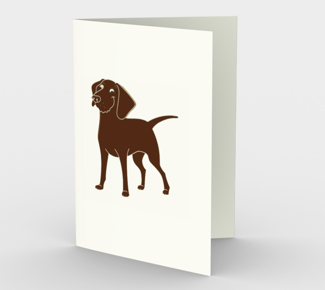 Labrador Retriever chocolate cartoon stationary greeting card preview #1