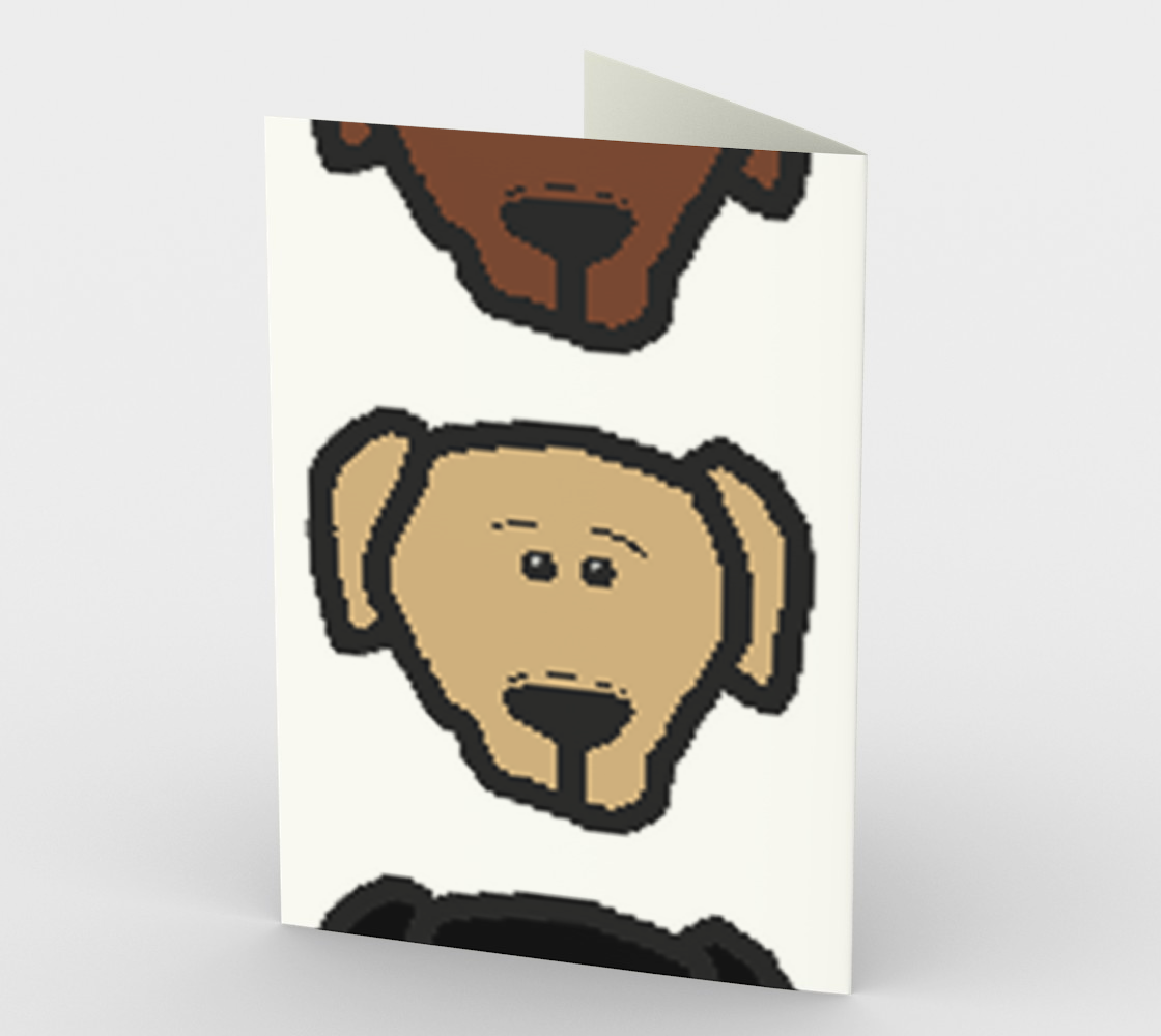 Aperçu de Labrador Retriever all 3 colors cartoon heads stationary greeting card #2