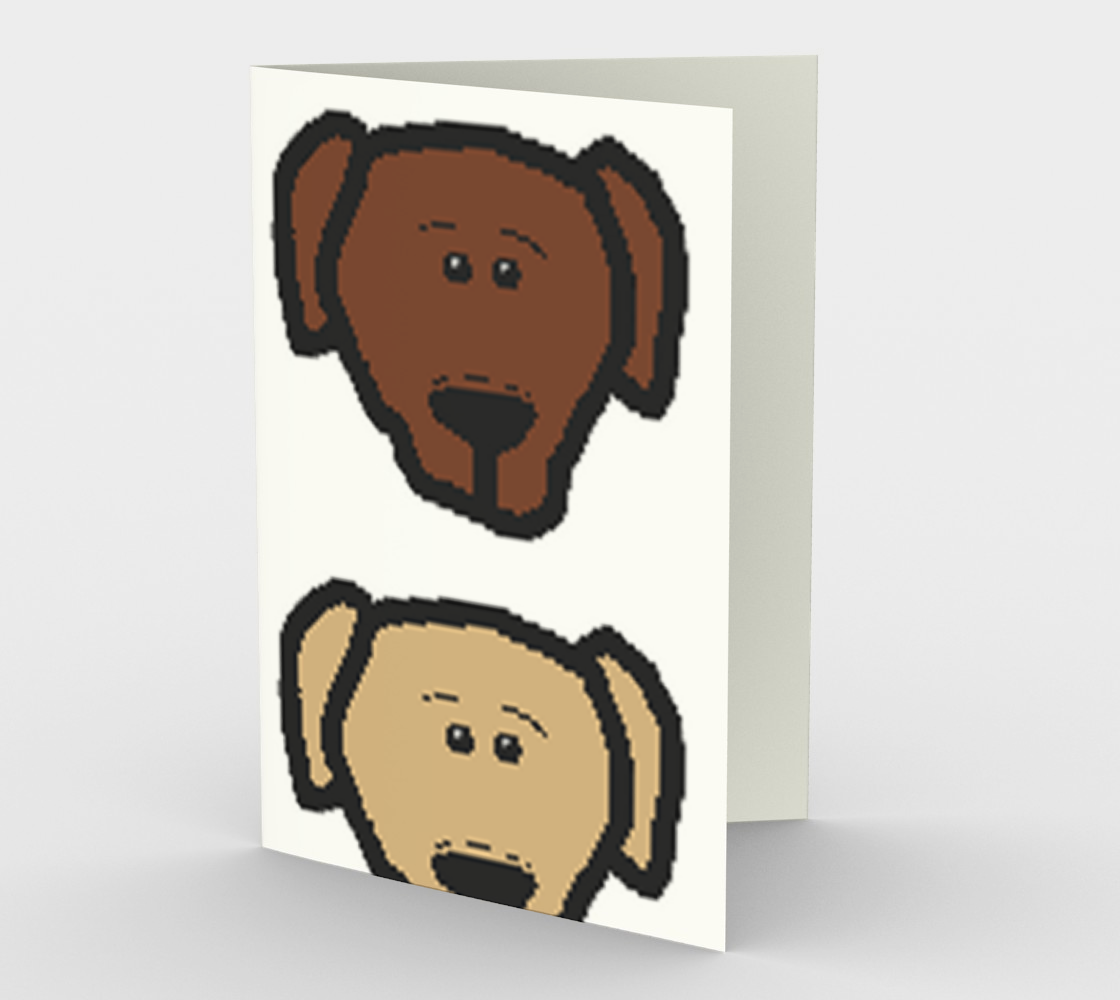 Aperçu de Labrador Retriever all 3 colors cartoon heads stationary greeting card #1
