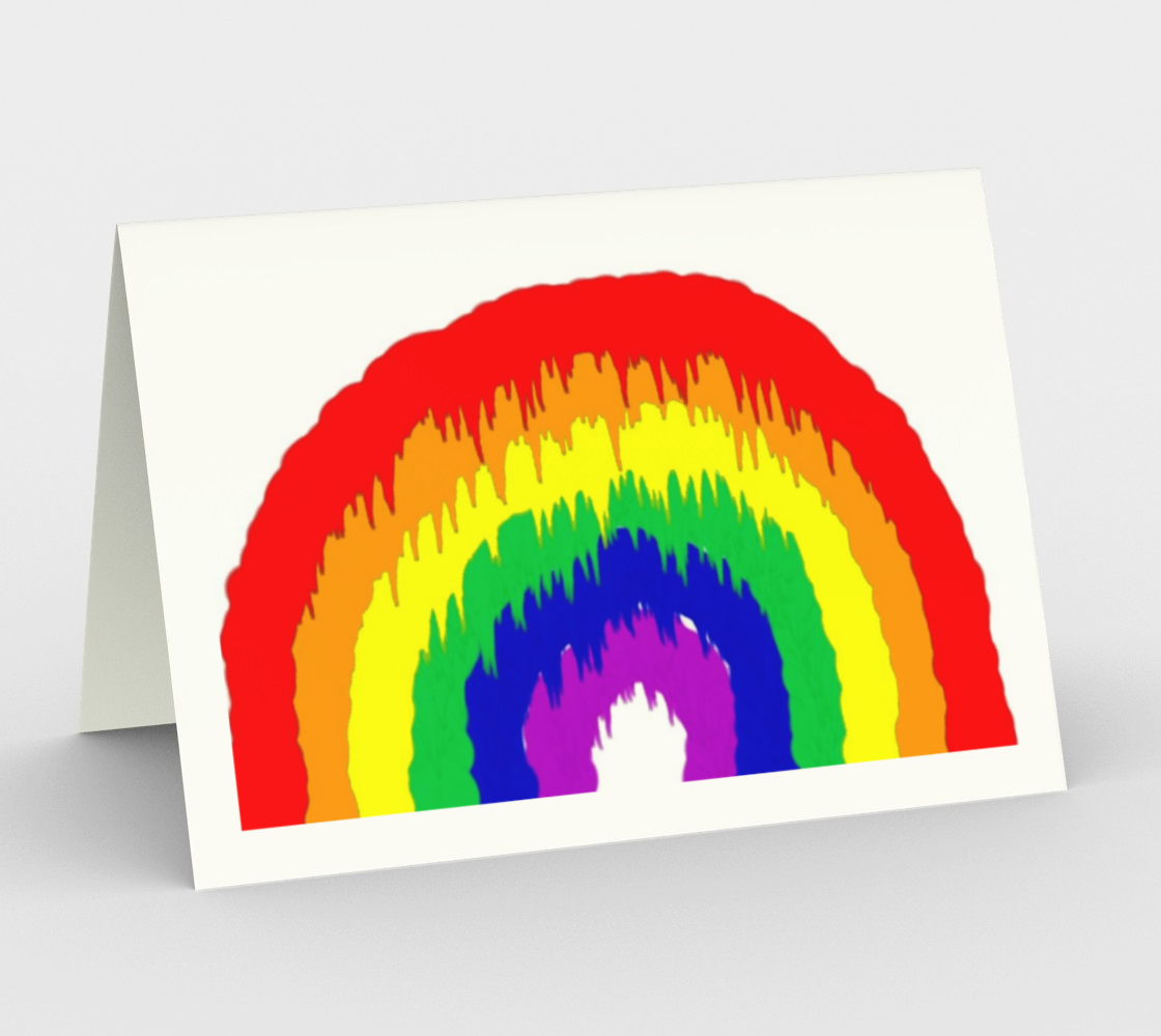 Dripping Rainbow LGBTQ stationary greeting card preview #1