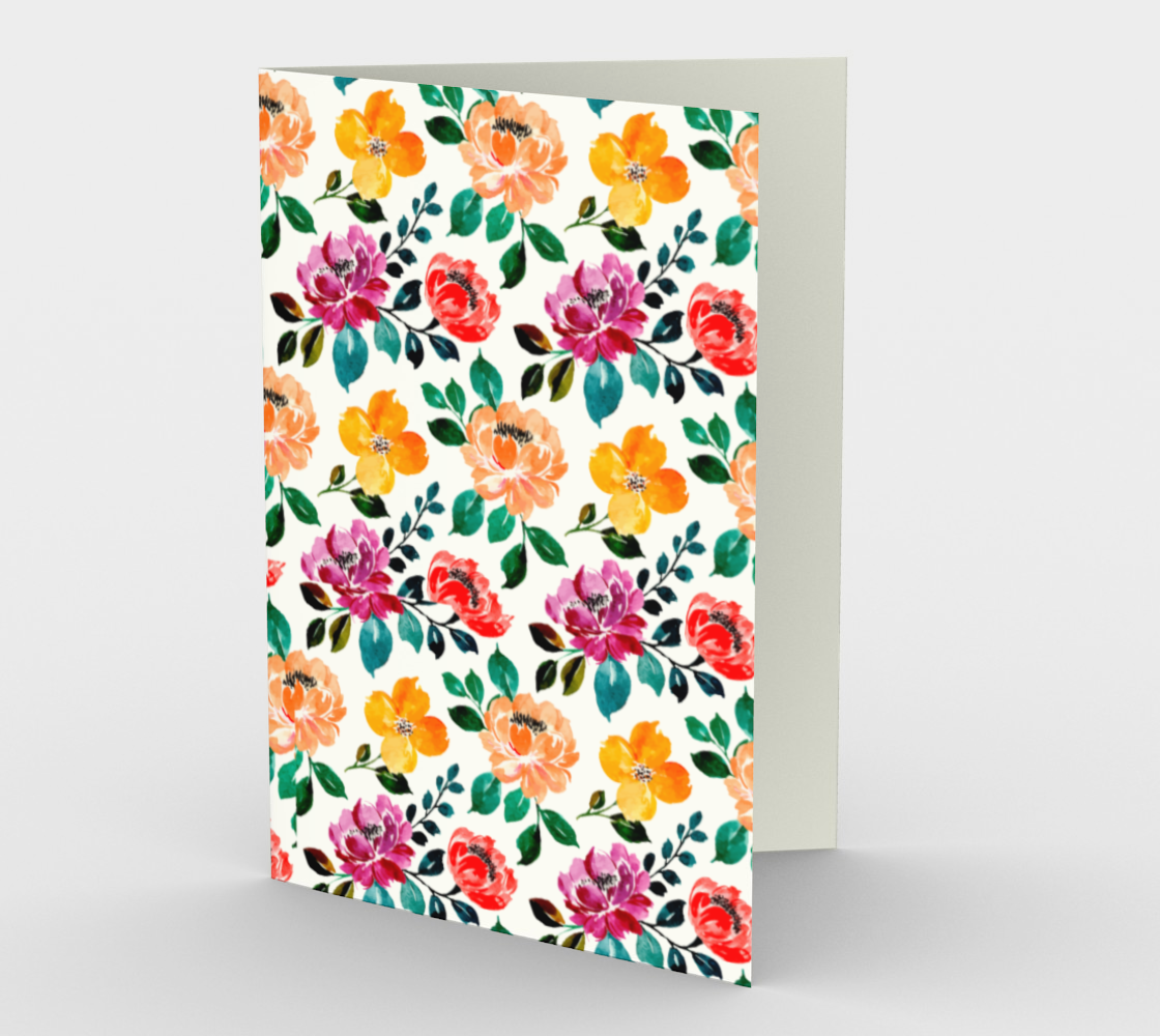 watercolor  flower pattern preview