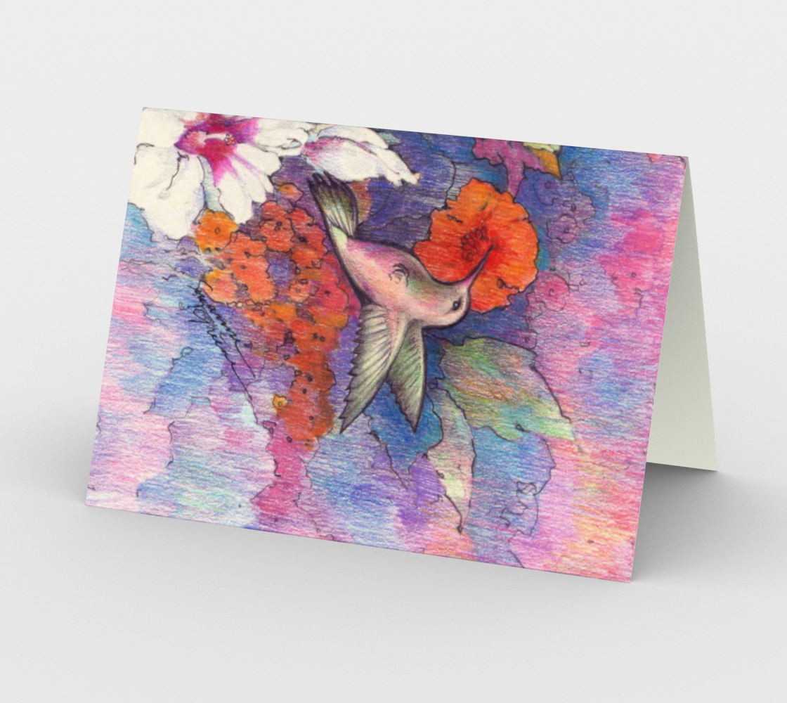 Suzanne"s hummingbird note card preview #2