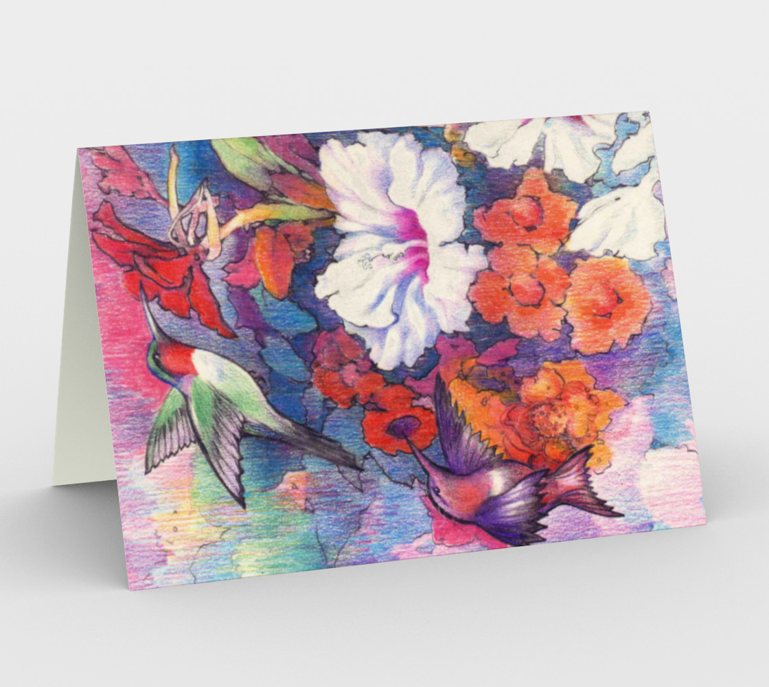Suzanne"s hummingbird note card preview