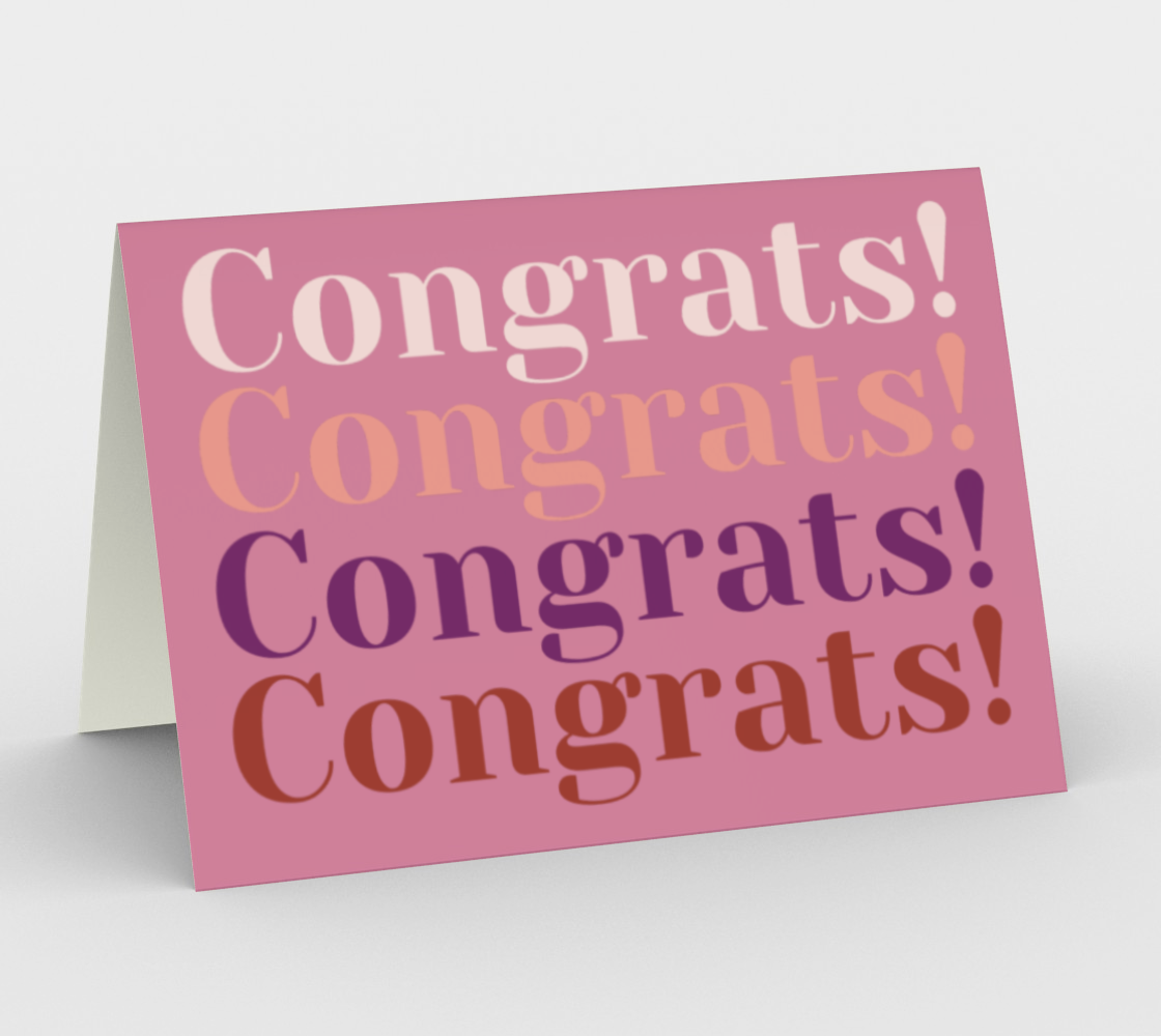 Congrats! x4 Graduation Cards - Pink preview