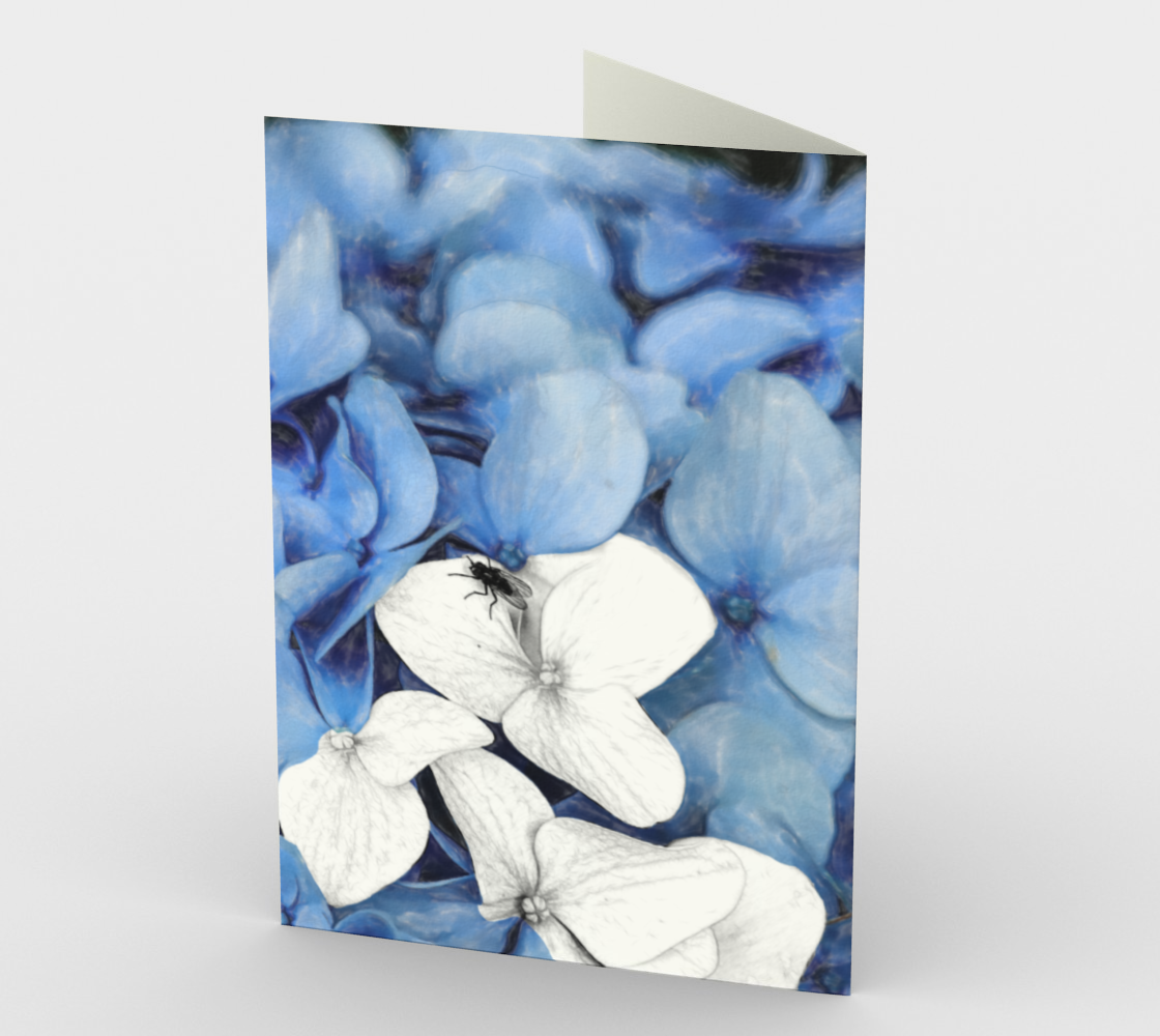 Country Fly Blue Hydrangea Watercolor thumbnail #3