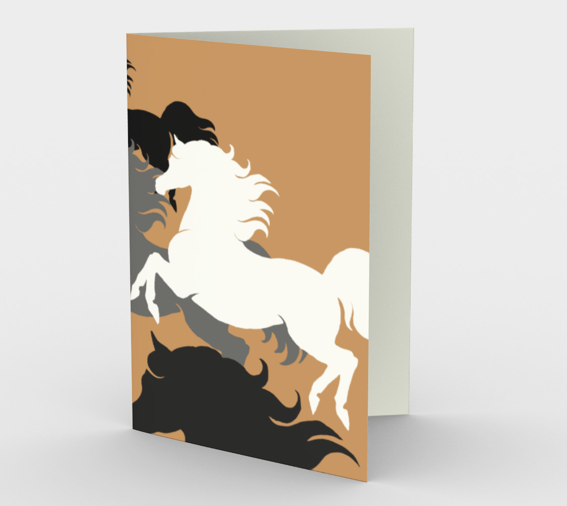 Galloping White Horse Stationary Card preview
