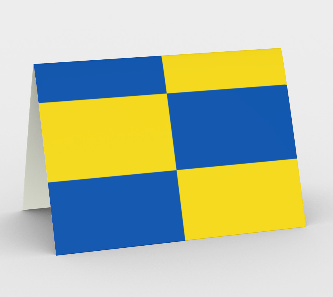 Aperçu de Blue and Yellow Ukraine Flag Pattern Landscape Card, AWSSG