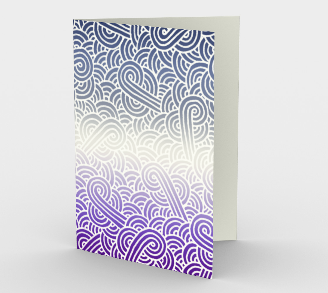 Ombré butch lesbian colours and white swirls doodles Stationery Card preview