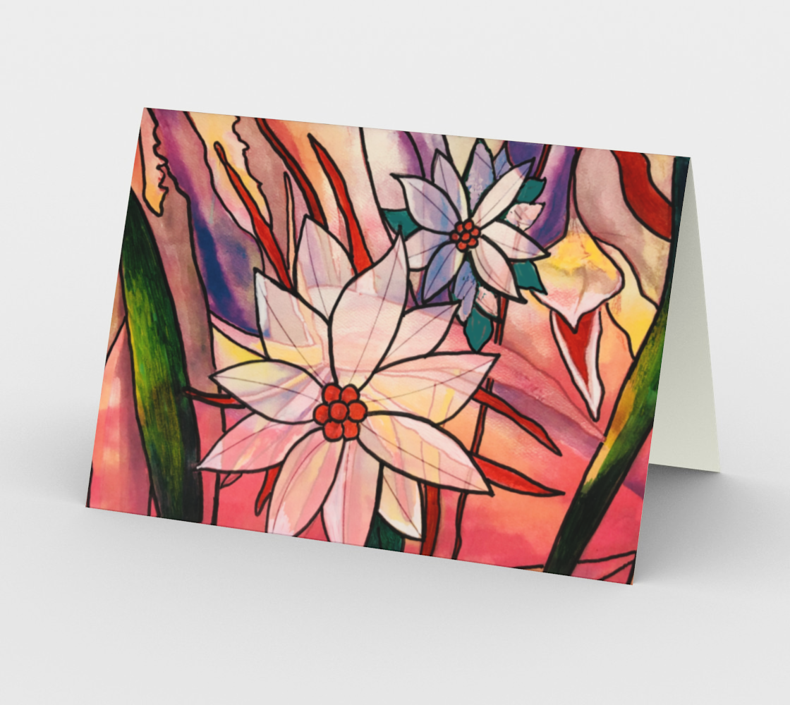 Holiday Poinsettias (stationery card) preview #2