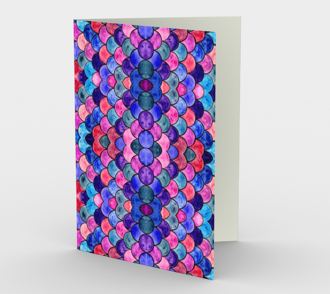 Blue and Purple Scales Pattern Stationery Card preview