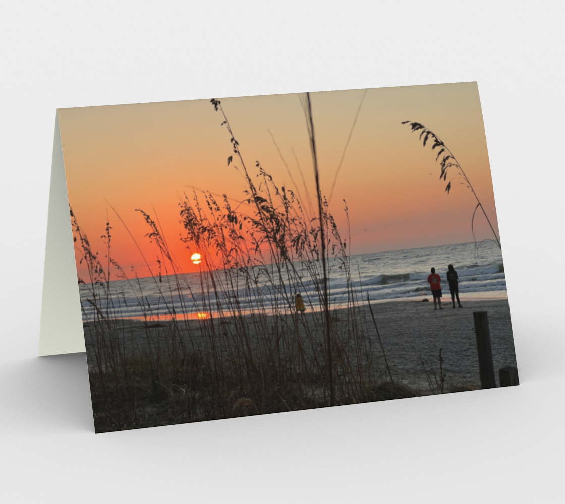 Watching the Sunrise at the Ocean Card thumbnail #2