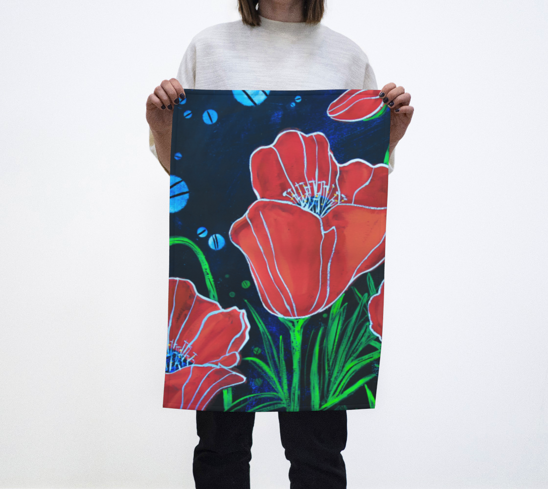 Poppies 2 Tea Towel preview