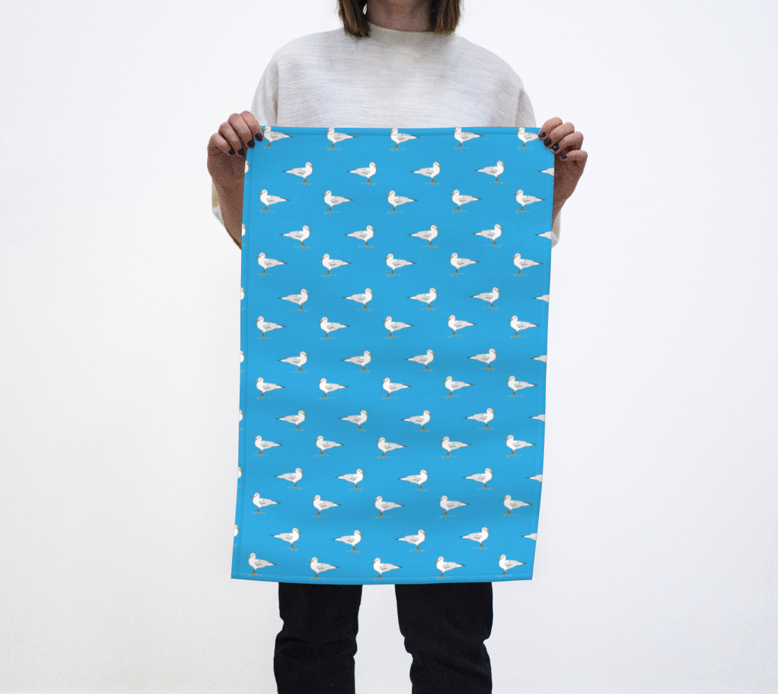 Sea Gulls Blue Tea Towel preview