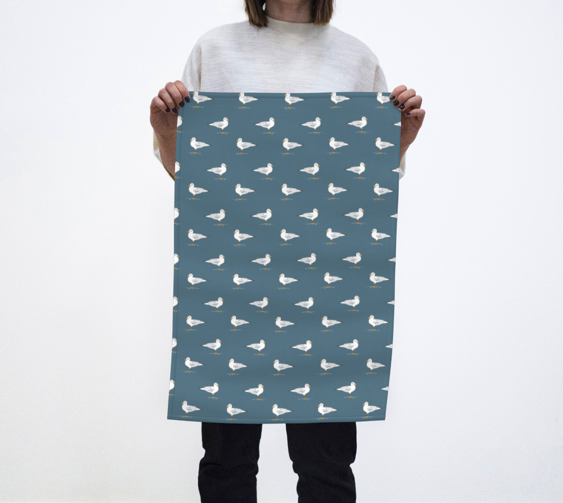 Nautical Sea Gulls Tea Towel preview