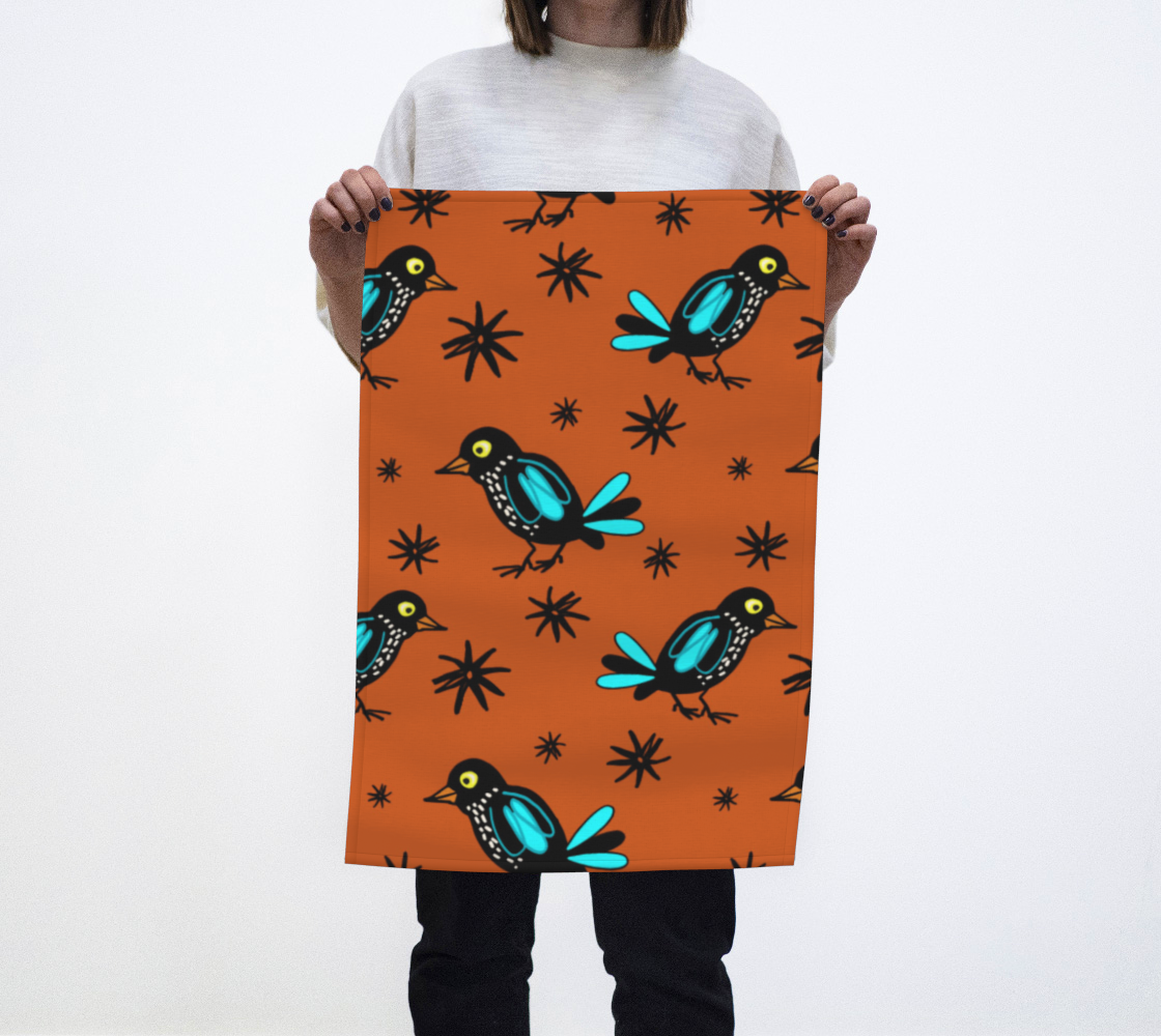 Funny Birds Brick Tea Towel preview